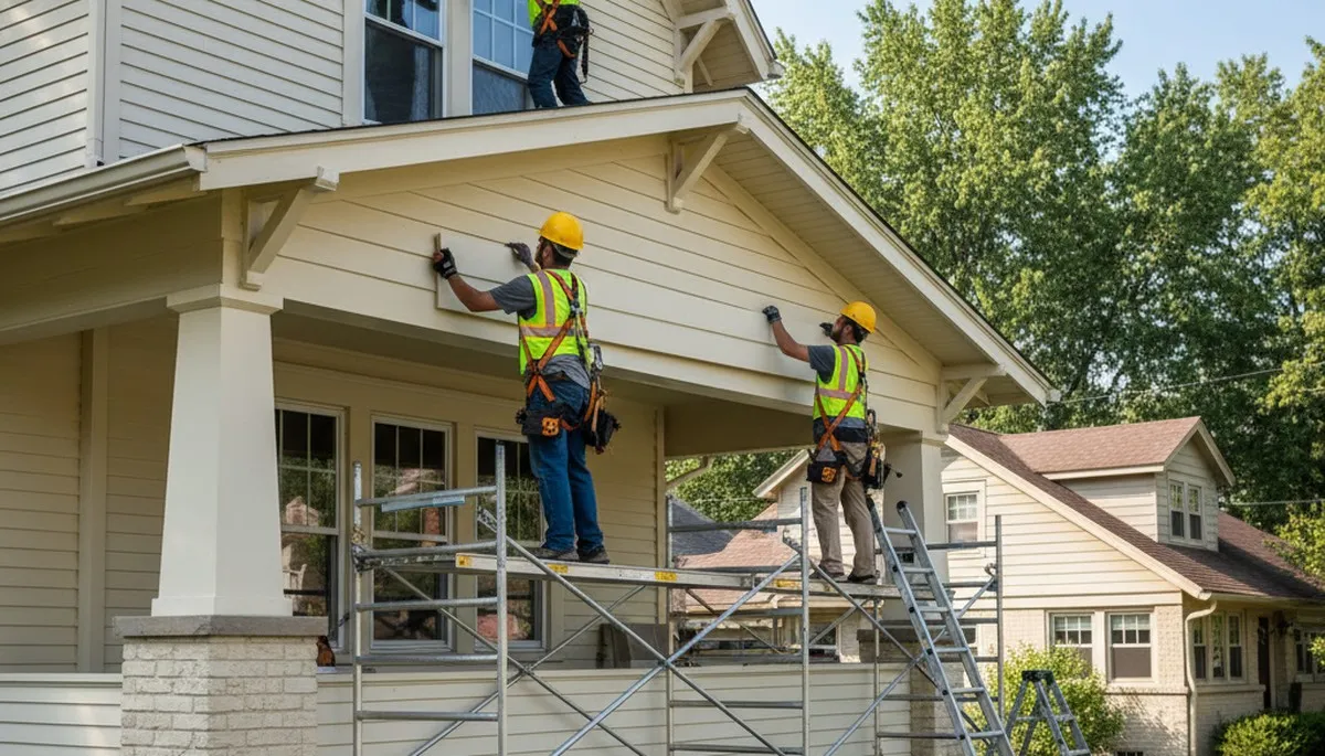 Vinyl siding installation by Cincinnati, OH siding contractor for residential exterior improvement